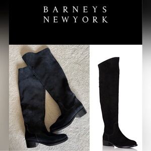 Barneys New York Suede Black Tall Boots